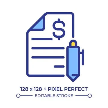 Statement pixel perfect line color icon Illustrazione stock