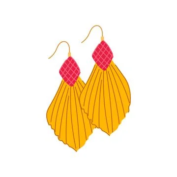 Statement tassel earrings cartoon vector illustration Stock Illustration