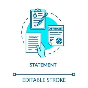 Statement turquoise concept icon. Written affirmation. Common law protocol Illustrazione stock