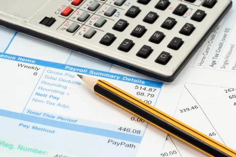 Statement,calculations and expenses Stock Photos