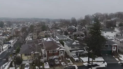 Staten Island Drone Takeoff Over Houses Stock-Footage 327825256