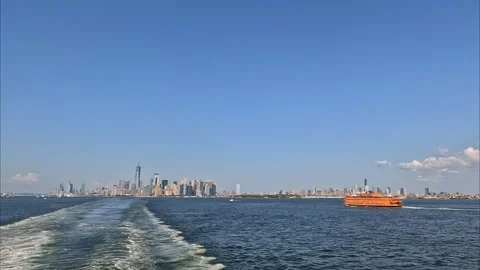 Staten Island Ferry To NYC Video stock 285315783