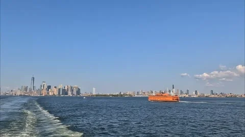The Staten Island Ferry to NYC Video stock 285315849