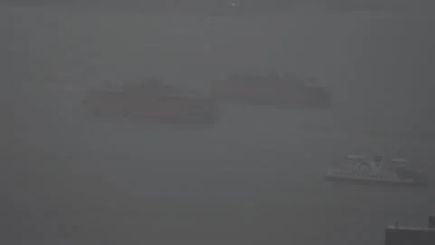  Staten Island ferry in storm 스톡 동영상 157566111