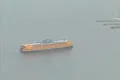 Staten Island Ferry zoom out to Manhattan Skyline including the twin towers Footage
