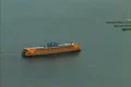 Staten Island Ferry zoom out to Manhattan Skyline including the twin towers Footage