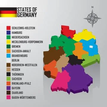 States of Germany Map Illustrazione stock