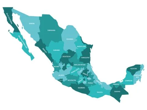 States of Mexico map Stock Illustration