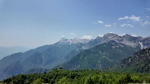Static 4K Shot of Mountain Range in Daylight  Scenic Natural Landscape Video stock 313051829