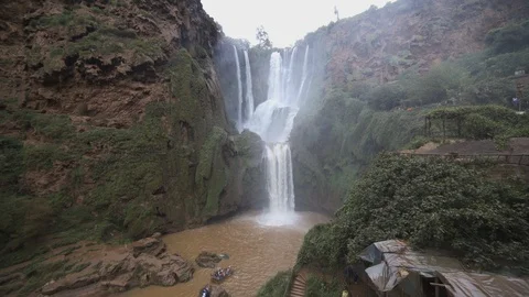 Static 4k shot of a Ouzoud Falls in Morocco Stock Footage 100271801