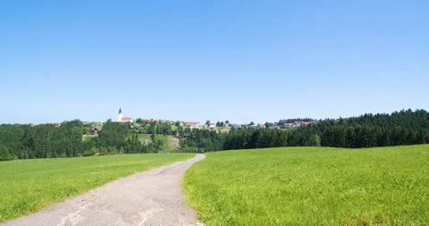 A static 4k shot of a small village in Upper Austria Stock Footage 157872006