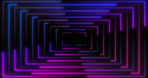 Static Abstract 80s rectangles tunnel frames with Light Lines Video stock 138757765