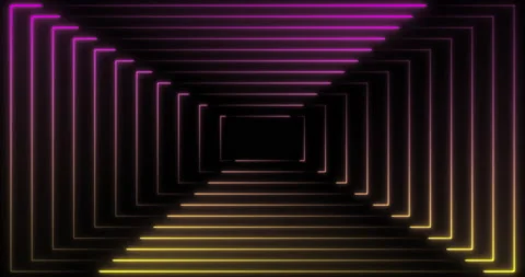 Static Abstract 80s rectangles tunnel frames with Light Lines Video stock 138757963