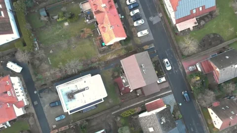 Static Aerial Drone View of Rural German Village from Above Stock Footage 135876449