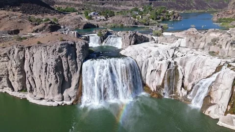 Static aerial loop shot of Shoshone Falls Stock Footage 337439191