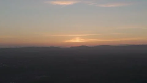 Static Aerial View of California Sunset Over Hillside Landscape Video stock 337310420