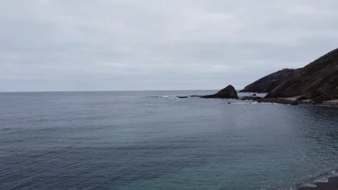 Static aerial view of coastline with cliff - 105 Stock Footage 310196434