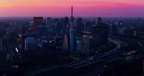 Static Aerial View of Modern Office Buildings in Amsterdam Zuidas Stock Footage 327138845
