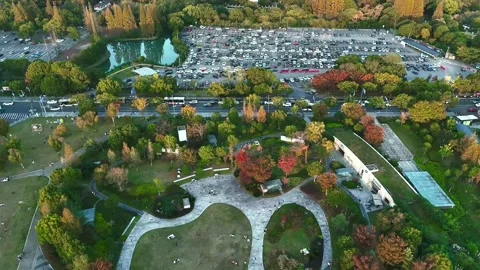 Static Aerial View of Park and Moving Traffic Near Sheshan 動画素材 341367052