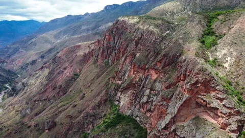 Static Aerial View of Rugged Red Rock Cl... | Stock Video | Pond5
