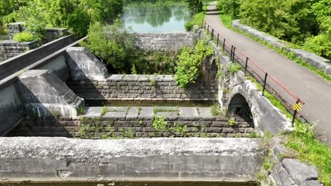 Static and Passive - Butternut Creek Aqueduct - Syracuse, NY Video stock 336531222