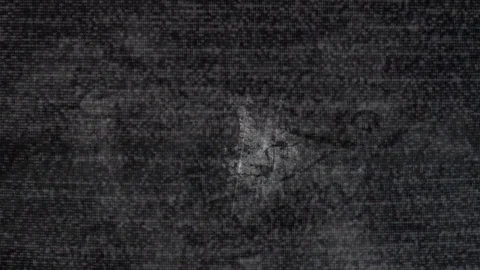 Static and skull horror black and white non looping Stock Footage 73672796