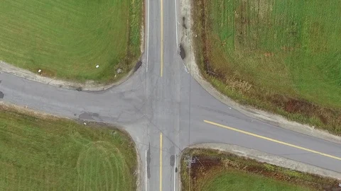 Static Bird's Eye View of an Intersection Stock Footage 97959184