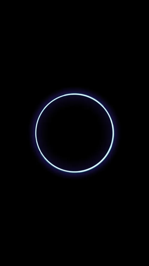 Static Blue Neon Ring on Black Background Stock Footage 327625913