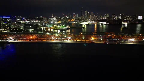 Static bridge shot east river Stock Footage 218304128