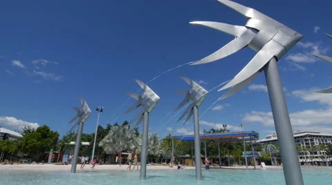 Static Cairns Lagoon Fish Sculptures Stock Footage 41414161