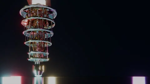 Static Camera Framing Glowing Ruby Quantum Core, 4K Stock Footage 345541725