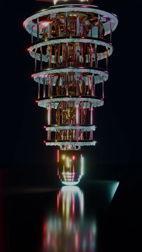 Static Camera Framing Ruby Quantum Crystal, Vertical 9:16 4K Stock Footage 345542485