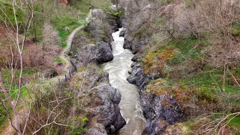 Static Canyon Shot with Upward Camera Movement Feel 4K Cinematic Landscape Stock Footage 334427650
