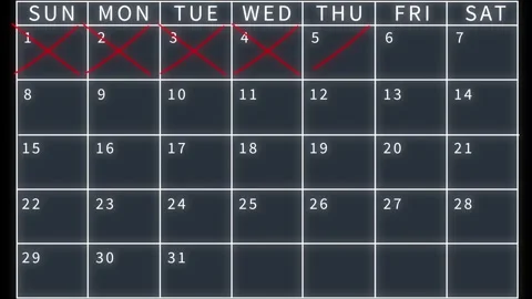 Static classic calendar on which the days pass one after the other Stock Footage 283216701