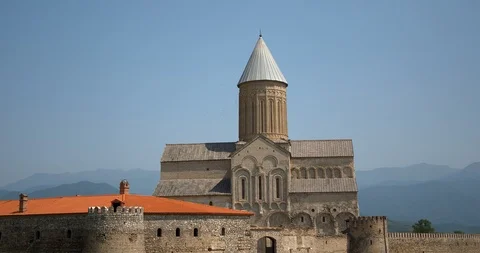 Static close up of the medieval Alaverdi St George Cathedral &amp; monastery complex Stock Footage 104099234