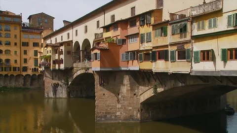 Static close up of the Ponte Vecchio Florence, Italy 스톡 동영상 74801655