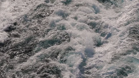 Static close slow-motion shot from cruise ship for the ocean creating Stock Footage 109340662