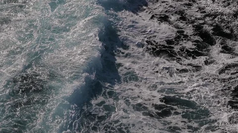 Static close slow-motion shot from cruise ship for the ocean creating Stock Footage 109340830