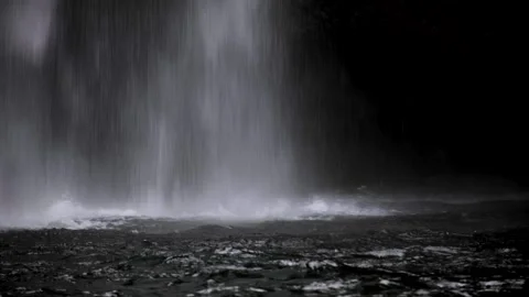 Static close up Tavoro waterfall water into pools Bouma National Heritage Park Stock Footage 346688892