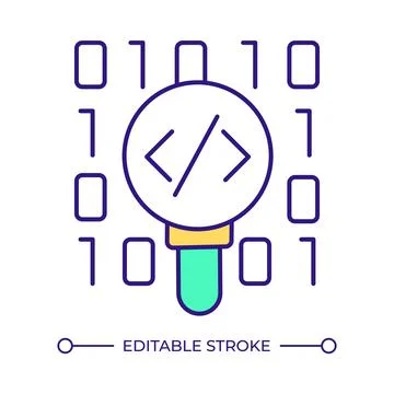 Static code analysis RGB color icon Stockillustratie