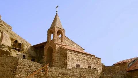 Static of David Gareja Georgian Orthodox monastery, Mount Gareja, Georgia. Stock Footage 104588040