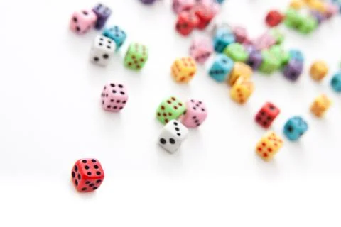 Static Dices - Angled View Stock Photos