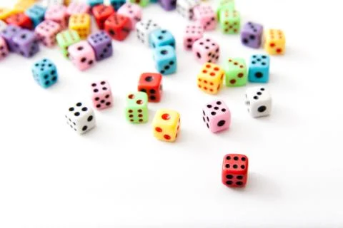 Static Dices - Straight Top View Stock Photos