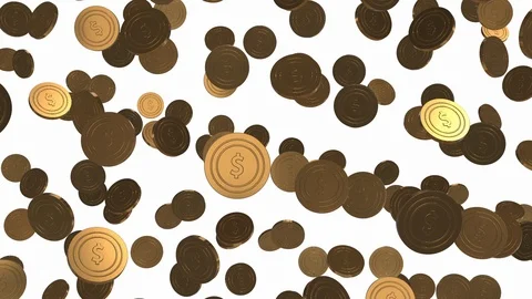 Static dollar coins. White background footage Video stock 104820965