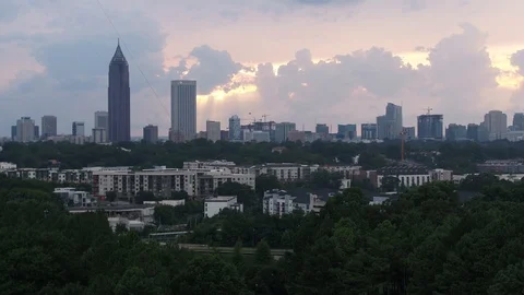 Static drone shot of the skyline Stock Footage 92552066