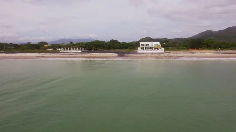 Static Drone View of Coastal House in Panama beach Stock Footage 328701172