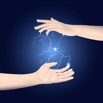 Static electricity between two hands Stock Illustration