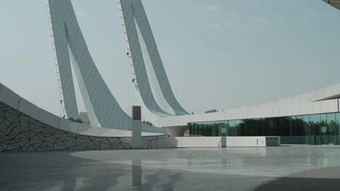 Static Exterior View of Modern Education City Mosque in Al Rayyan Qatar. Stock Footage 335506630