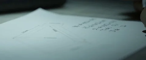 Static Extreme Close Up of pen writing on paper Stock Footage 85197413