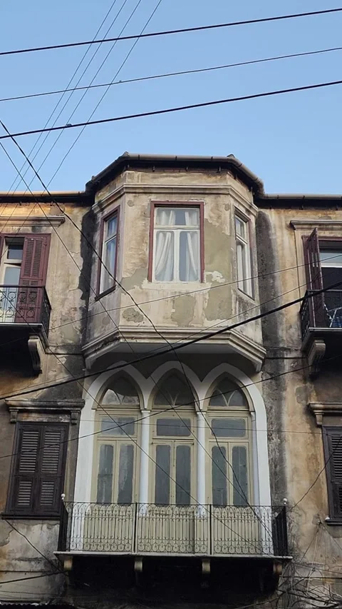 A static, eye-level shot of a building facade Stock-Footage 314500525